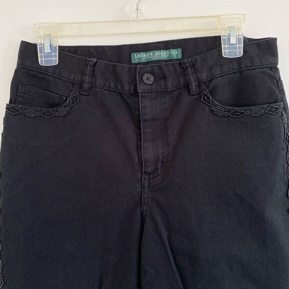 Lauren Ralph Lauren Black Aztec Beaded Jeans - Picture 4 of 5